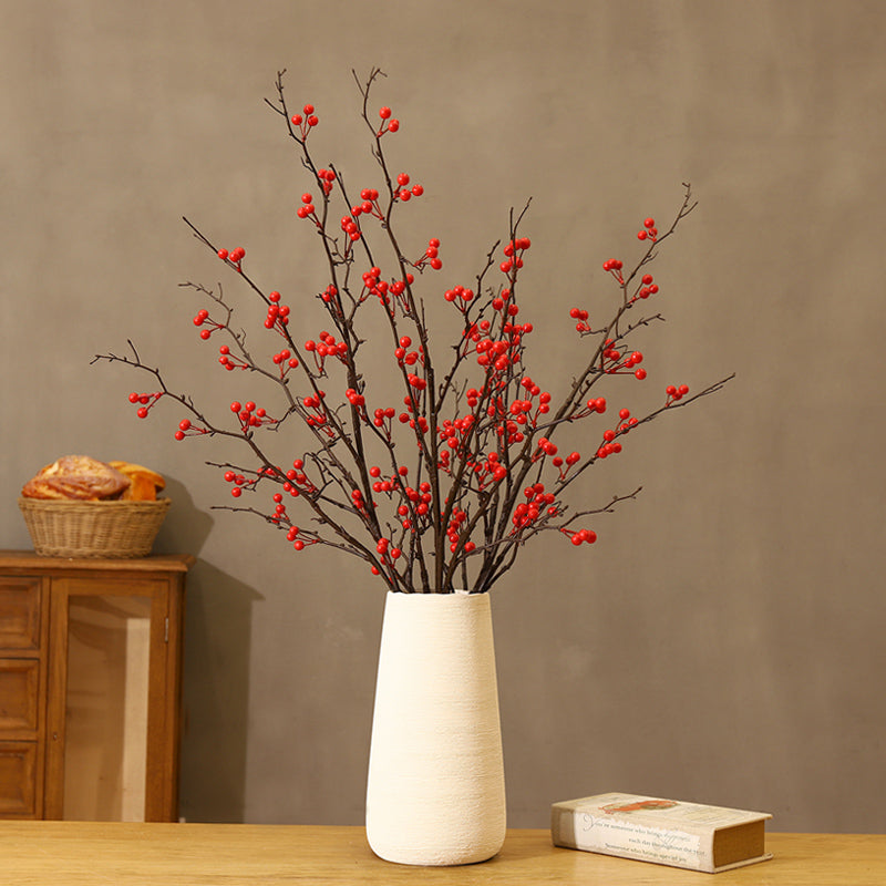 Fruit de fortune artificiel dans un vase en céramique blanche - 33.5"