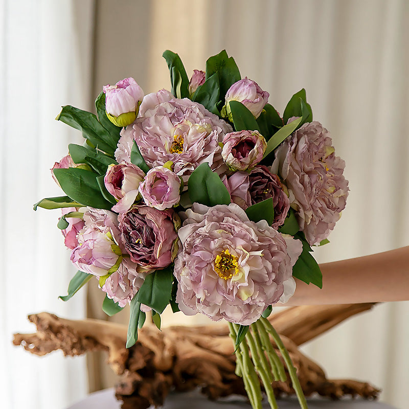 Real Touch Artificial French Peony Stem - Garden Style Peony Branch - 19.2"