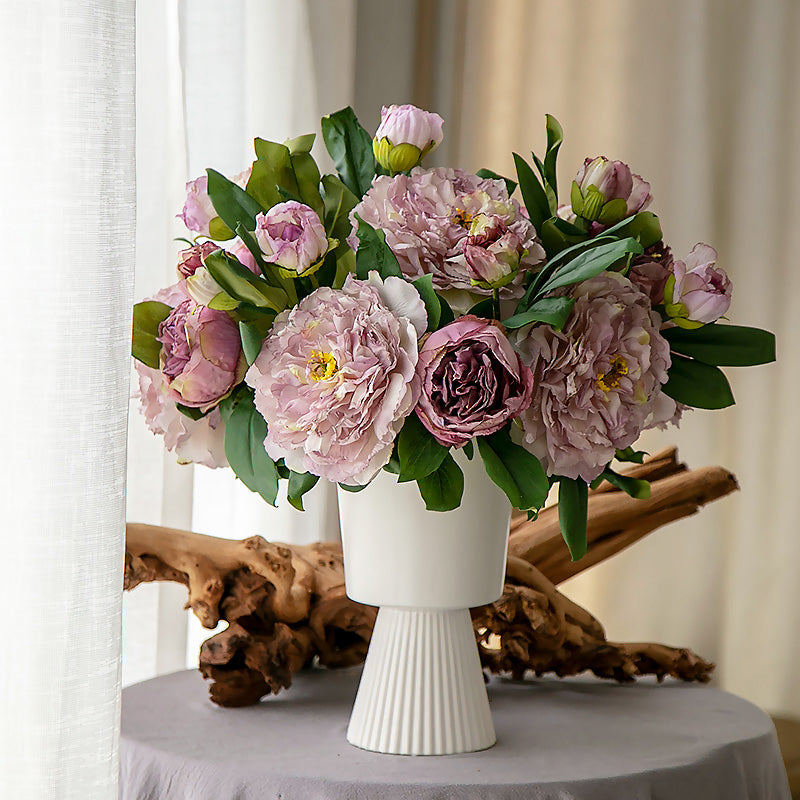 Faux Peony Stem - Blooming Floral Branch - 19.2"