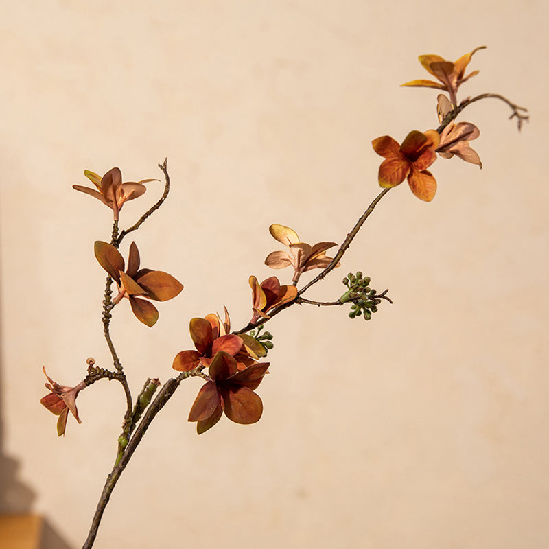 Zijde Herfst Furin-Tsutsuji Tak in Eenvoudige Keramische Vaas - 15"