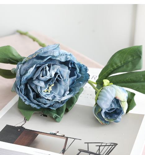 Real Touch Artificial French Peony Stem - Garden Style Peony Branch - 19.2"