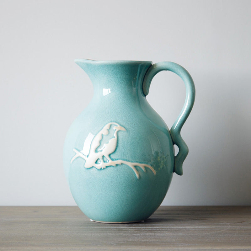 Natuurlijke klei keramische vaas - 9"