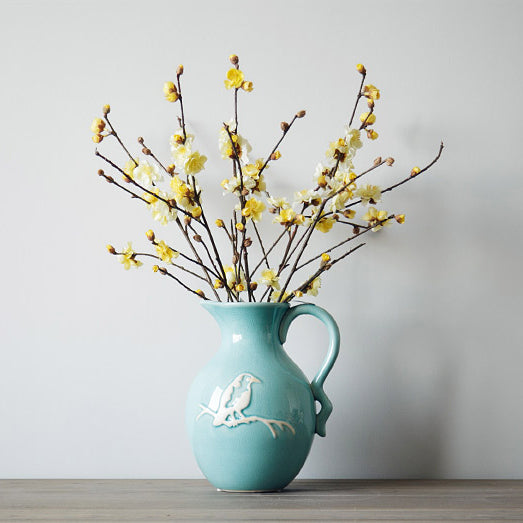 Natuurlijke klei keramische vaas - 9"