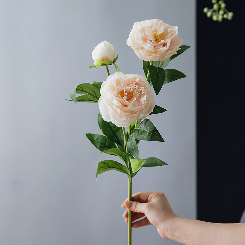 Real Touch 3-Head Peony Stem - 29.5"