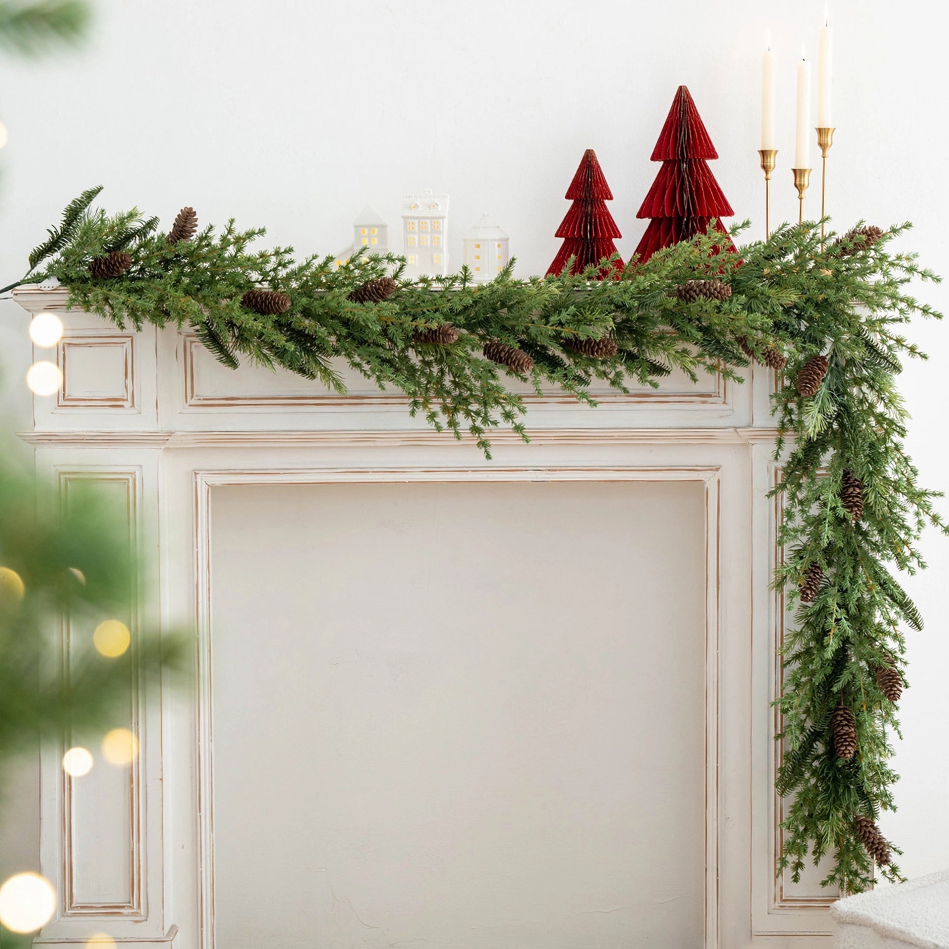 Gemischte künstliche Weihnachtskieferngirlande mit Kiefernzapfen - 79&