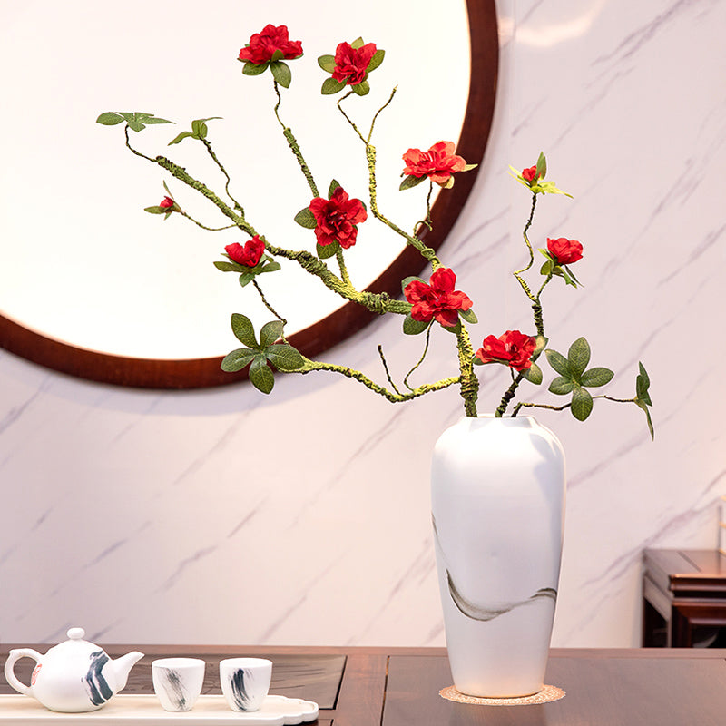 Azalea kunstbloemarrangement in inktverfschilderijvaas - 33.5"