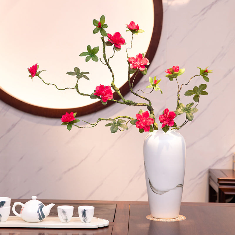 Azalea kunstbloemarrangement in inktverfschilderijvaas - 33.5"