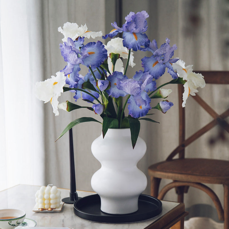Real Touch Artificial Iris Stem - Elegant Tall Floral Branch for Vase Styling - 30"