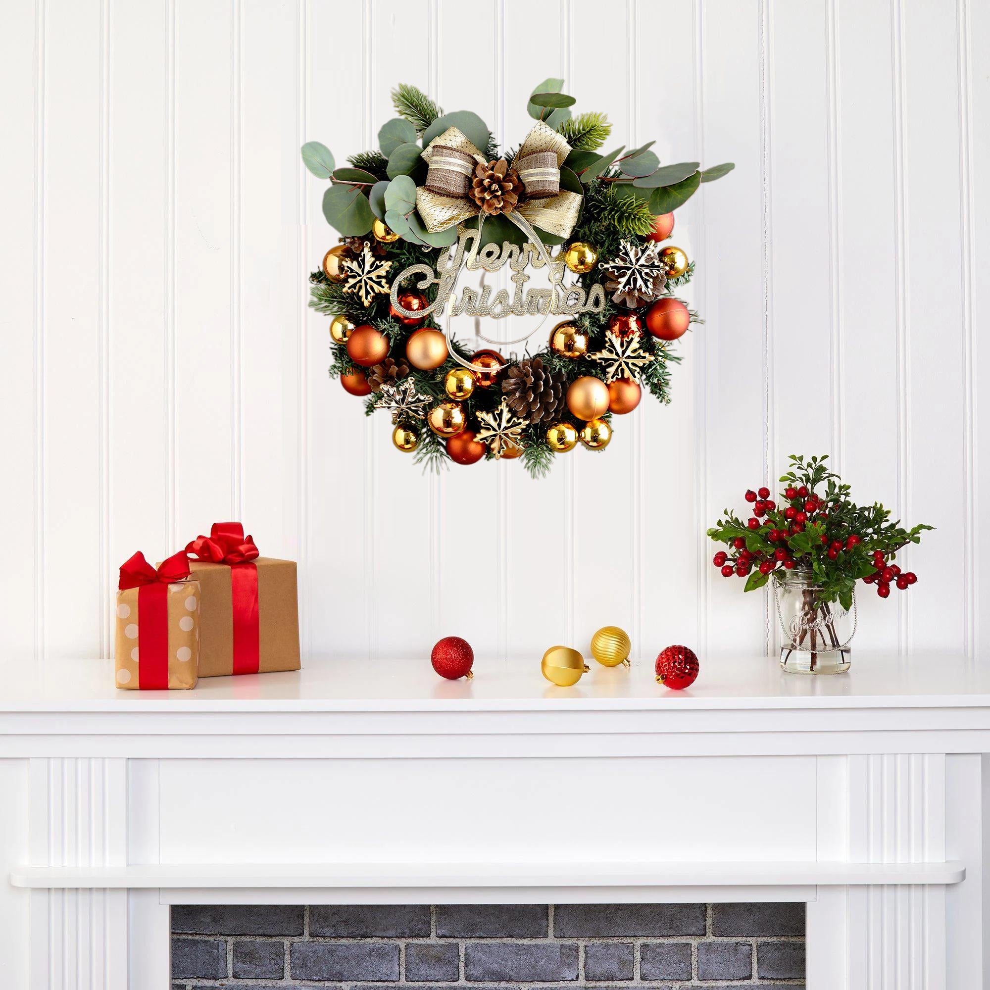 Couronne de Noël artificielle exquise au design original - 13,8&