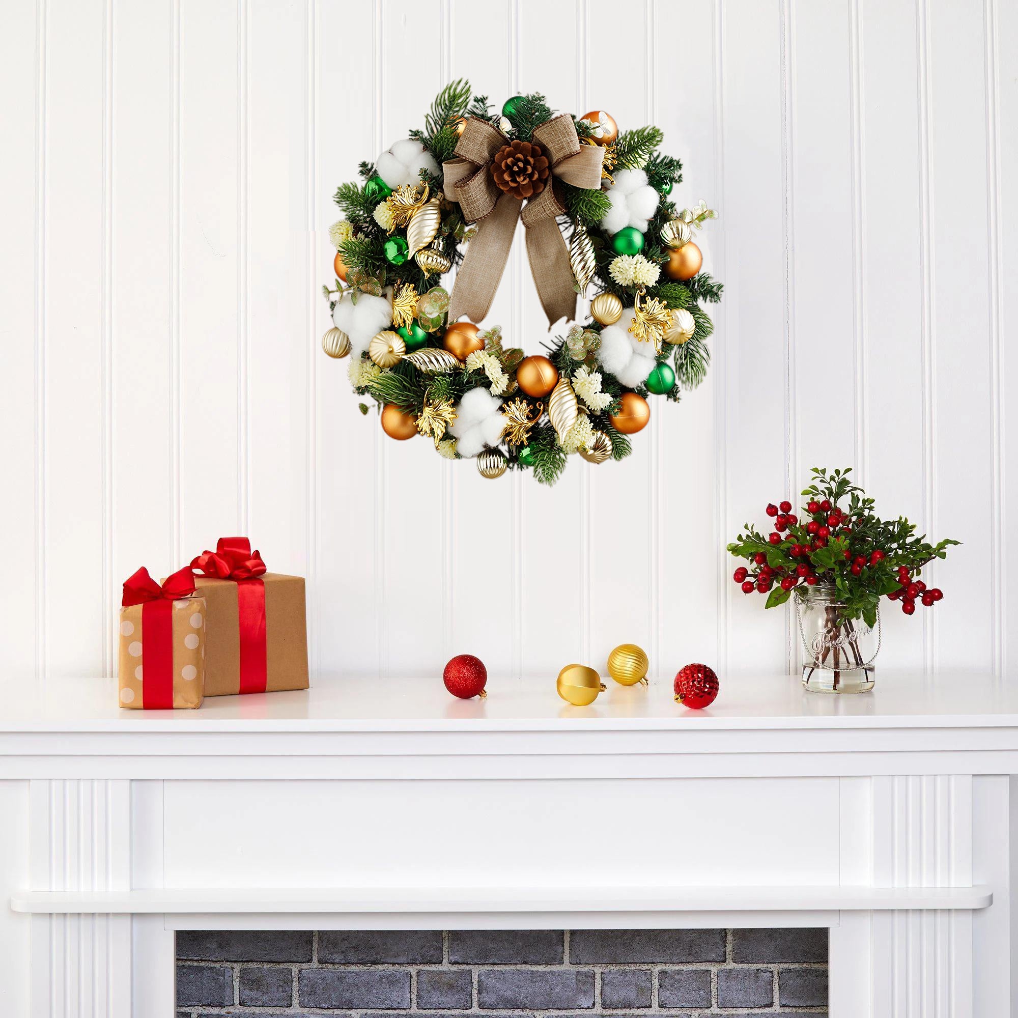 Origineel ontwerp elegante kunstmatige kerstkrans - 13,8&