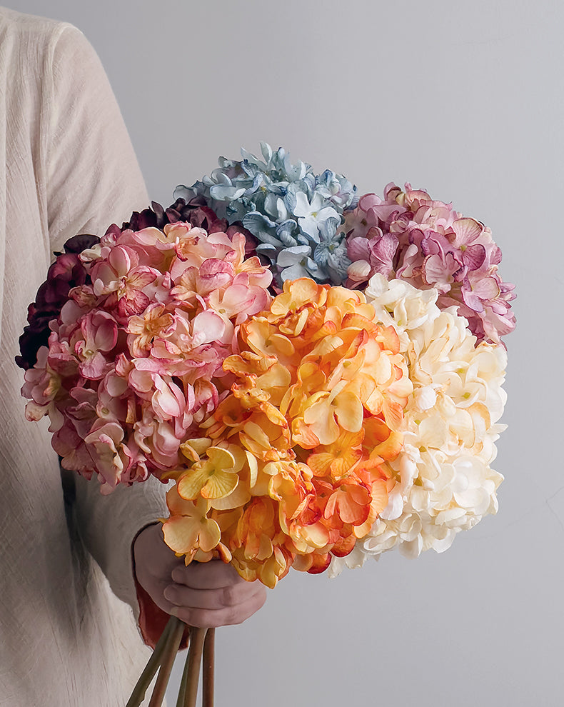 Real Touch Faux Hydrangea Stem – Full Bloom Floral Branch – 26"