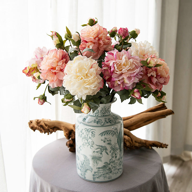 Kunstmatige Verbrande Rand Pioenroos - 23.6"