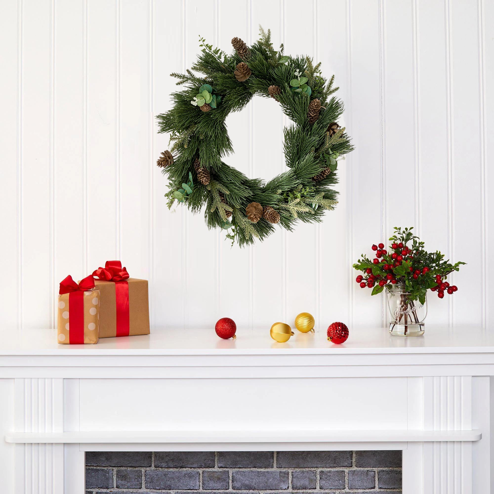 Real Touch Kunstmatige Kerstdennenappelkrans - 20&