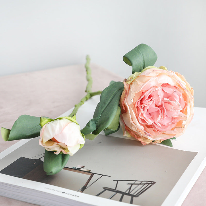 Real Touch Artificial French Peony Stem - Garden Style Peony Branch - 19.2"