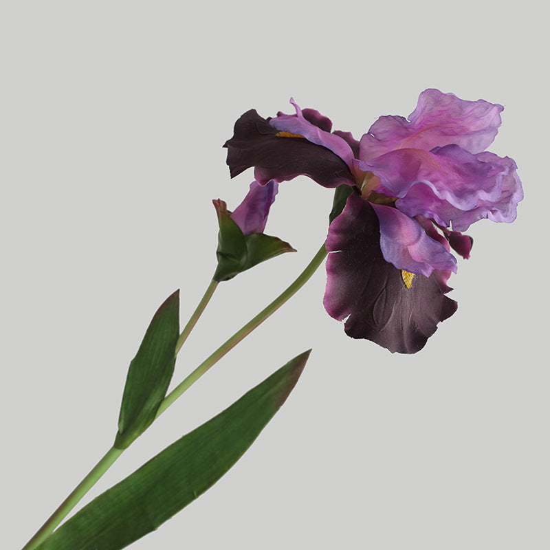 Real Touch Artificial Iris Stem - Elegant Tall Floral Branch for Vase Styling - 30"