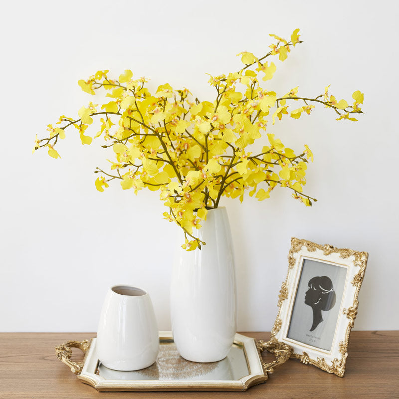 White simple ceramic vase - 7.5"