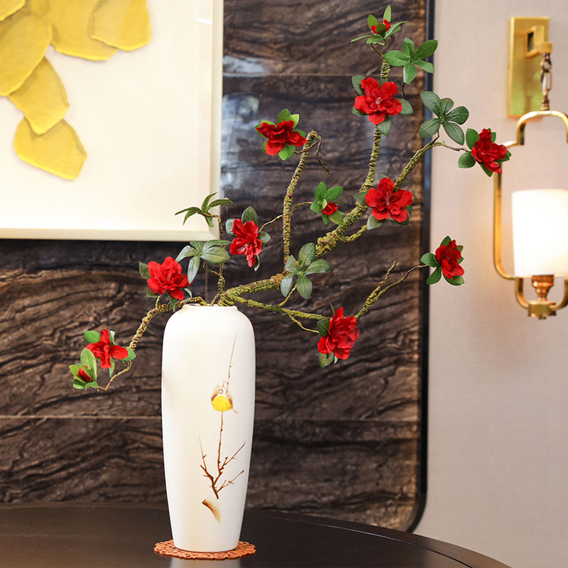 Azalea zijden bloemstuk in lentebird vaas - 34.5"