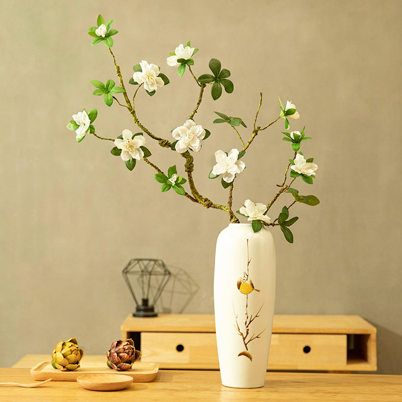 Azalea zijden bloemstuk in lentebird vaas - 34.5"