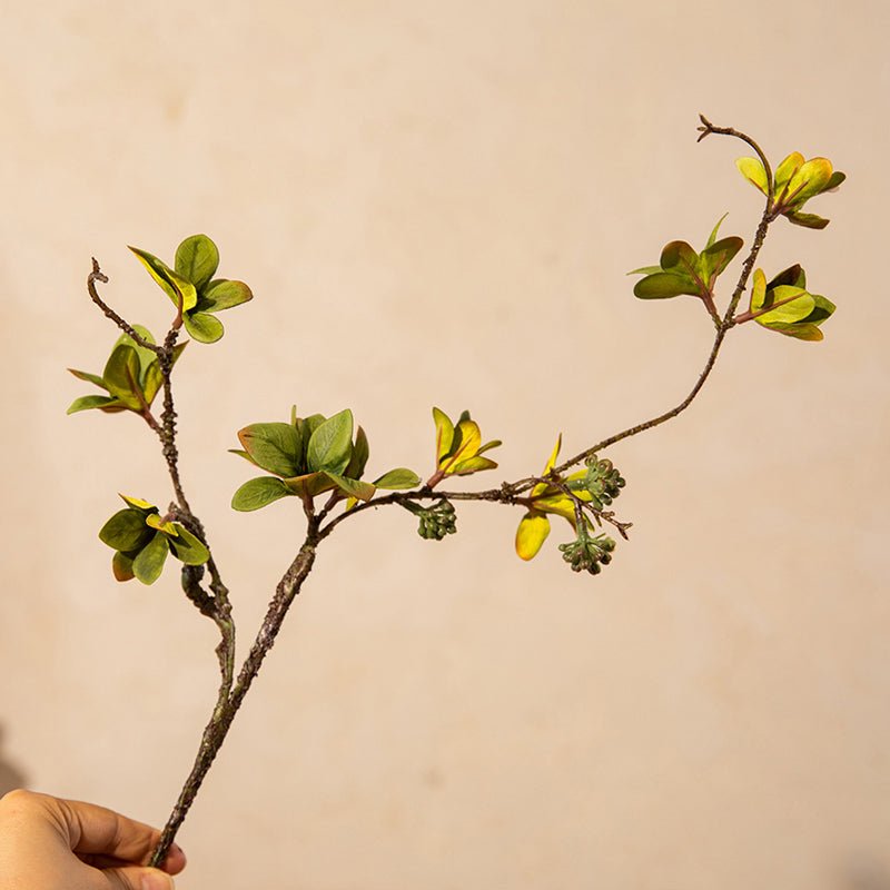 Zijde Herfst Furin-Tsutsuji Tak in Eenvoudige Keramische Vaas - 15"