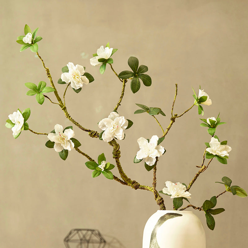 Azalea kunstbloemarrangement in inktverfschilderijvaas - 33.5"