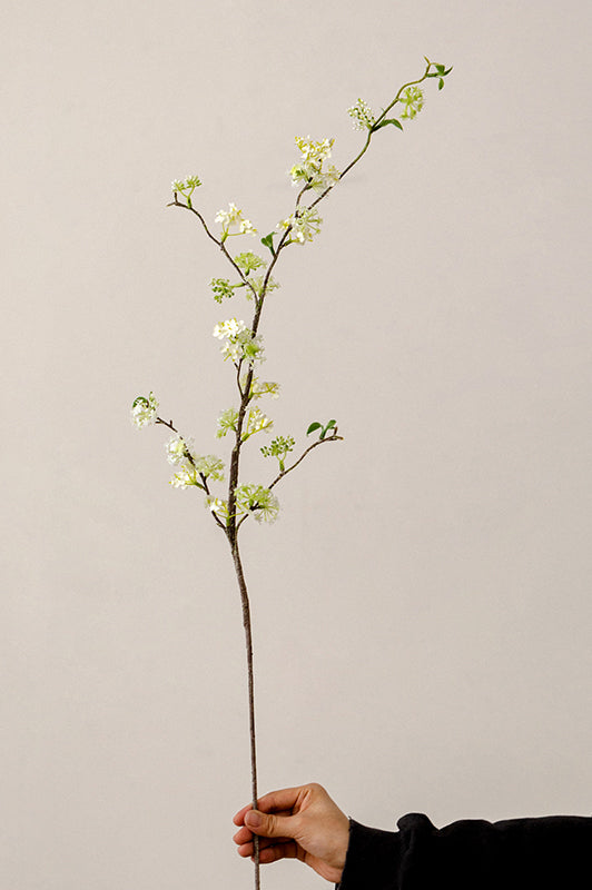 Faux Snow Willow Branch - Tall Flowering Stem for Vase Decor - 39"