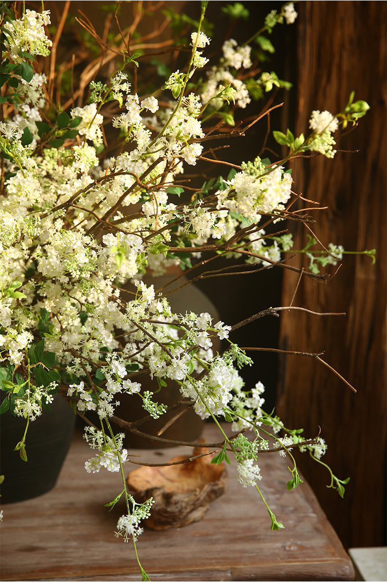 Faux Snow Willow Branch - Tall Flowering Stem for Vase Decor - 39"
