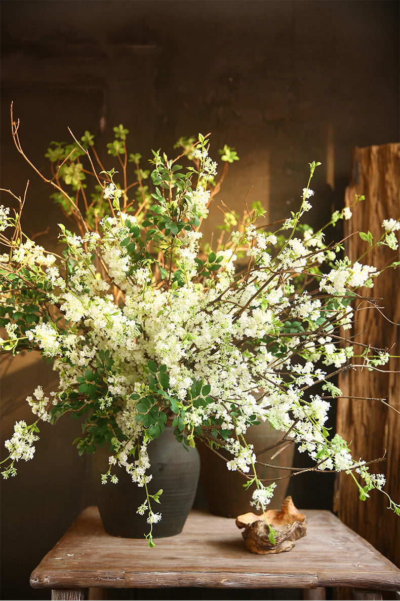 Faux Snow Willow Branch - Tall Flowering Stem for Vase Decor - 39"
