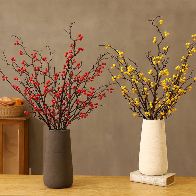 Fruit de fortune artificiel dans un vase en céramique blanche - 33.5"