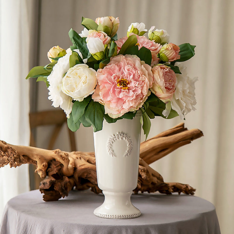 Faux Peony Stem - Blooming Floral Branch - 19.2"