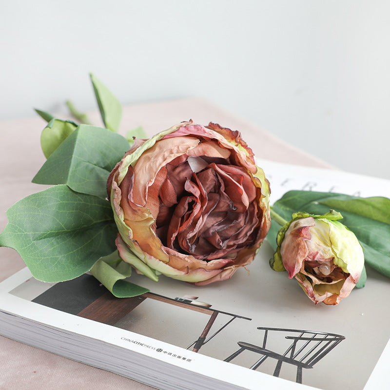 Real Touch Artificial French Peony Stem - Garden Style Peony Branch - 19.2"