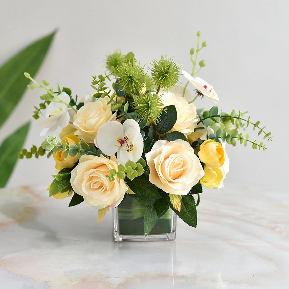 Champagne Silk Flower Centerpiece - 10.6‘’