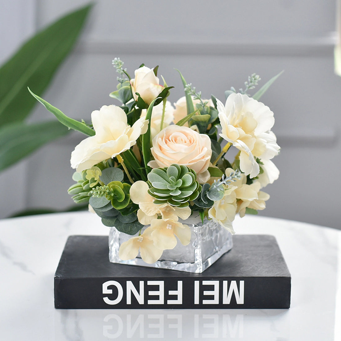 Champagne Silk Flower Arrangement - 7.8&