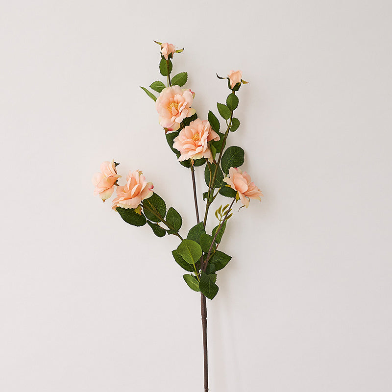 Real Touch Artificial China Rose Stem - Botanical Rose Branch - 29.5"