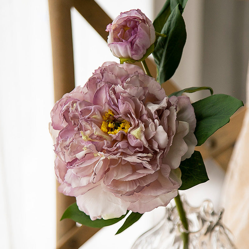 Faux Peony Stem - Blooming Floral Branch - 19.2"