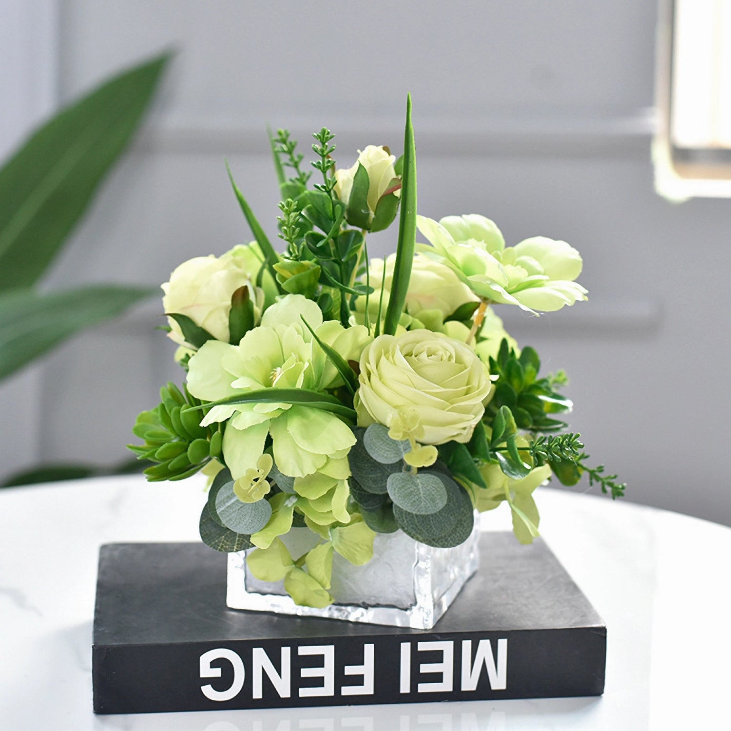 Matcha Green Faux Flower Centerpiece - 7.8&