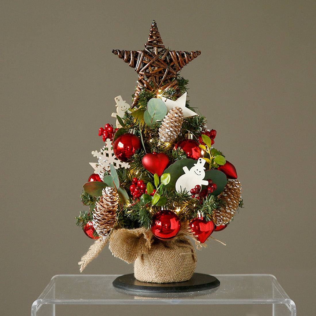 Gorgeous Artificial Mini Tabletop Christmas Tree with Light - 17&