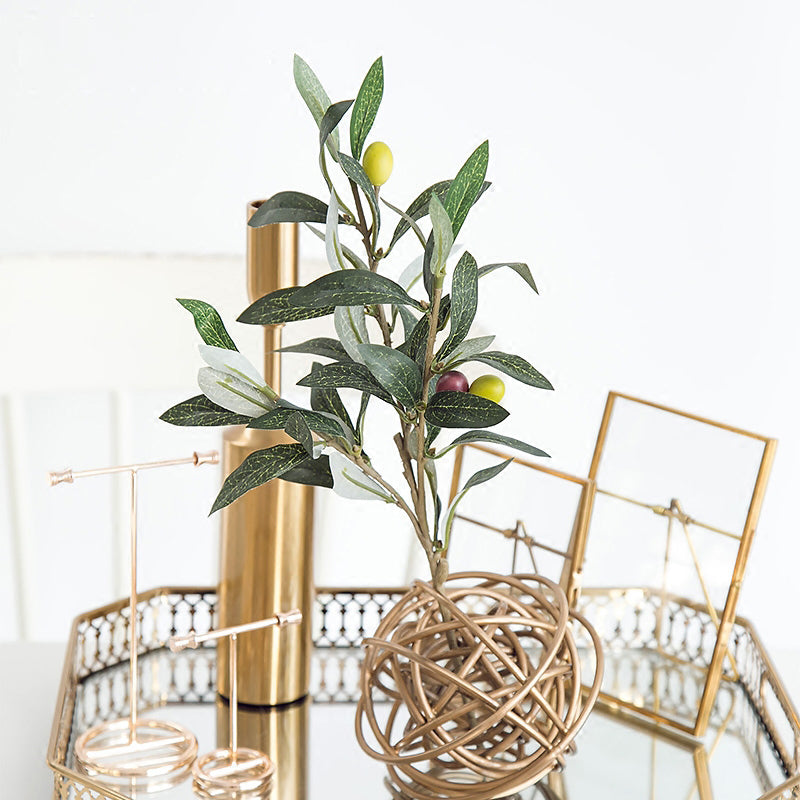 Faux Olive Branch Stem - Tall Decorative Greenery for Vase Decor - 39"