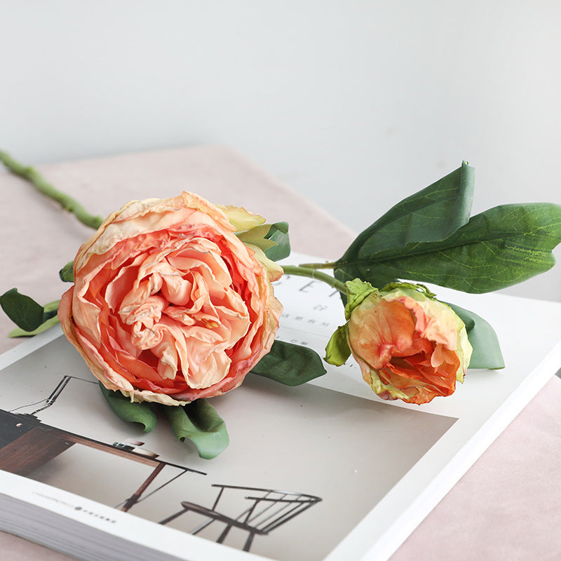 Real Touch Artificial French Peony Stem - Garden Style Peony Branch - 19.2"