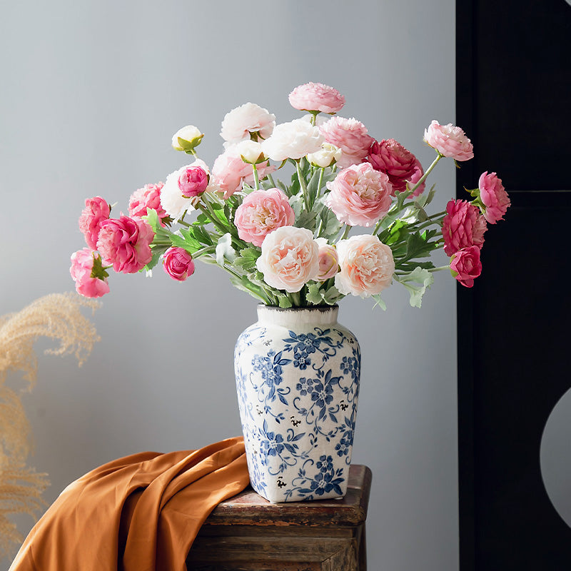 Real Touch Nep Ranonkel Stengel - Bloeiende Bloemtak voor Vaasstyling - 20,5"