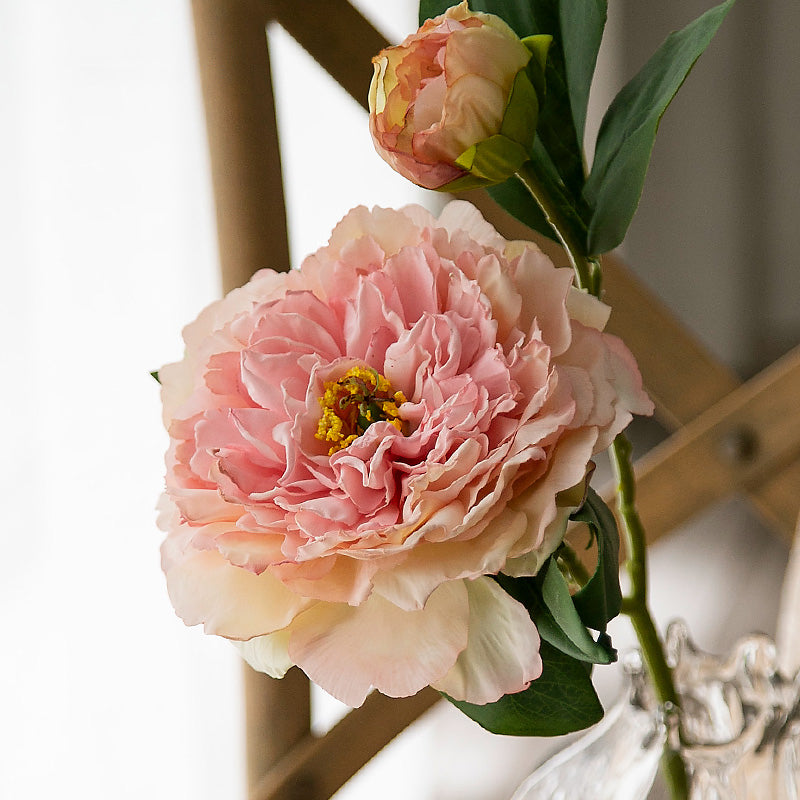 Faux Peony Stem - Blooming Floral Branch - 19.2"