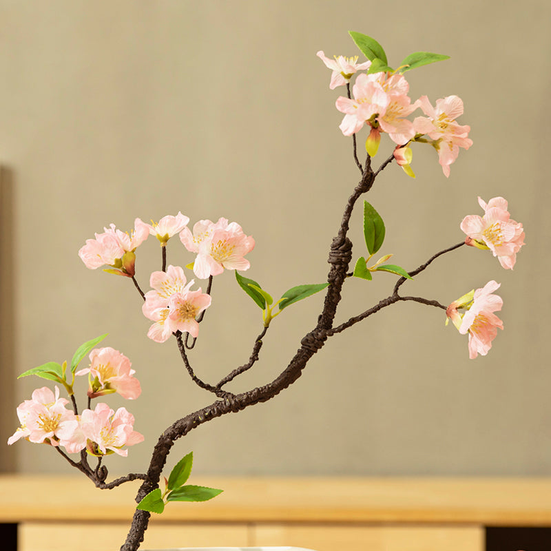 Cherry Blossom Artificial Flower Arrangement in Oval Vase - 15&