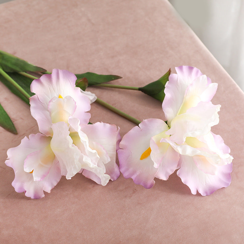 Real Touch Artificial Iris Stem - Elegant Tall Floral Branch for Vase Styling - 30"