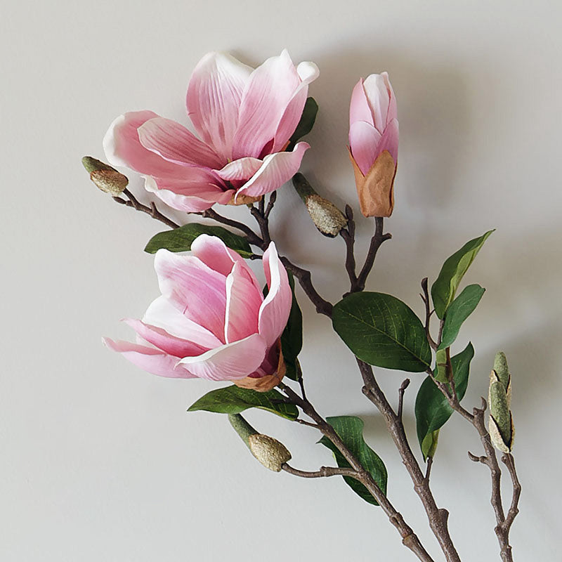 Artificial Magnolia Stem - Tall Floral Branch for Vase Decor - 27.5"