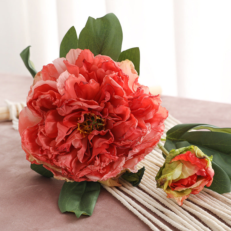 Faux Peony Stem - Blooming Floral Branch - 19.2"