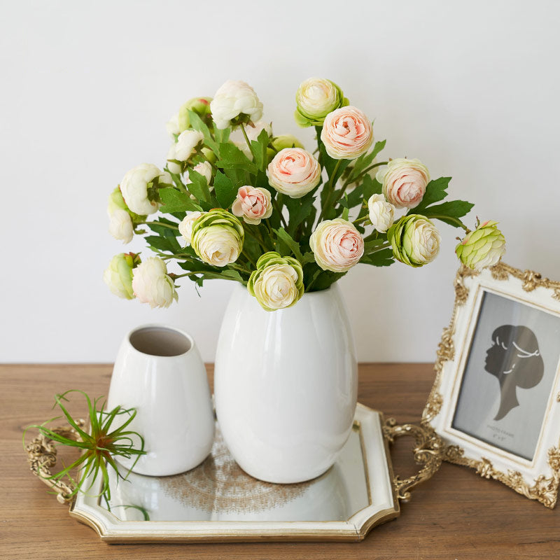 White simple ceramic vase - 7.6"