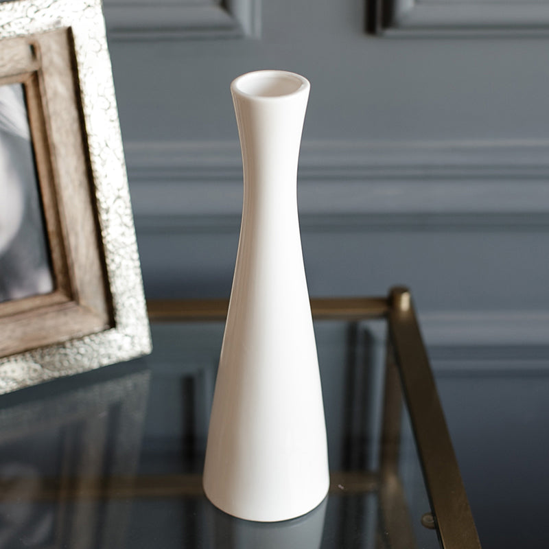 Slender white vase - 12"
