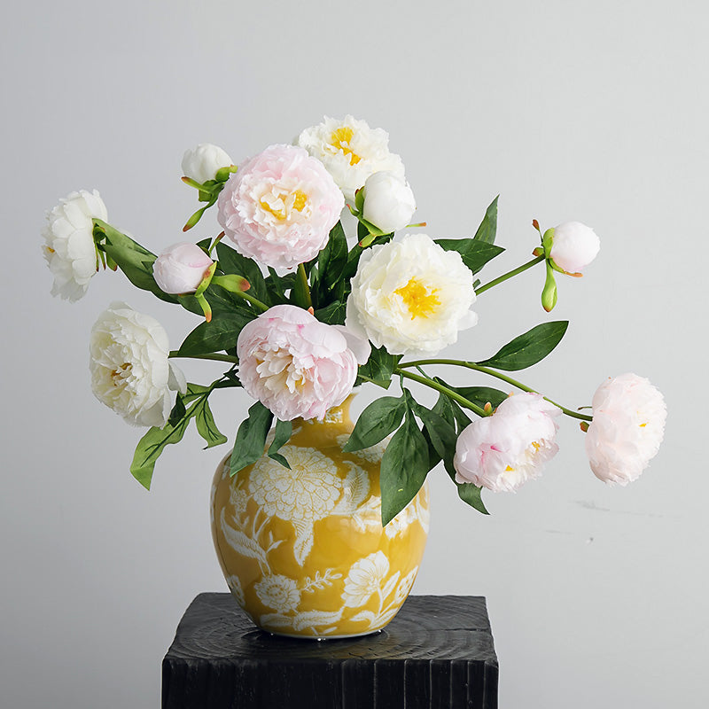 Real Touch Faux Peony Stem - Full Bloom Floral Branch for Vase Styling - 29.5"