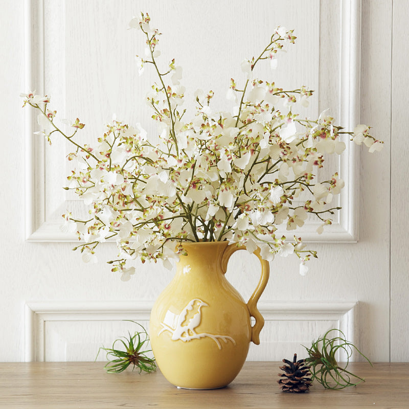 Natural clay ceramic vase - 9"