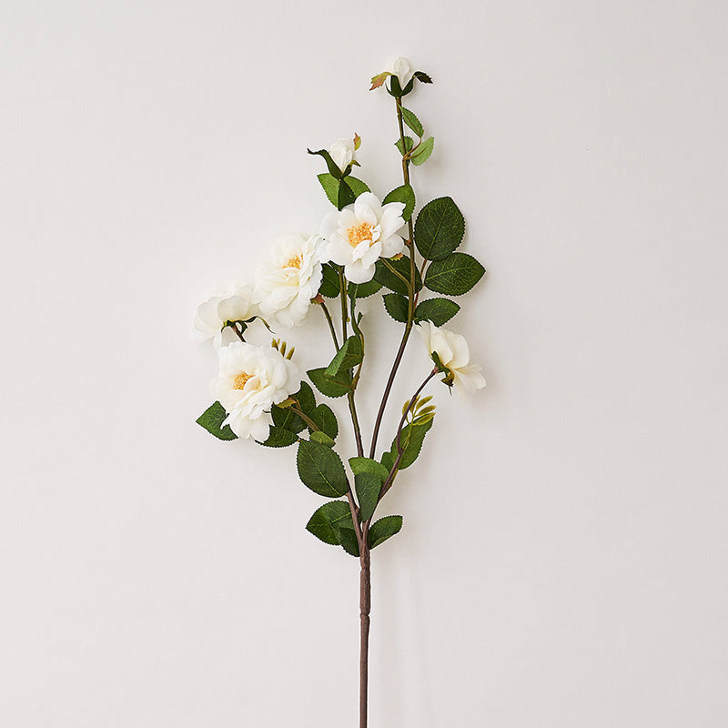Real Touch Artificial China Rose Stem - Botanical Rose Branch - 29.5"