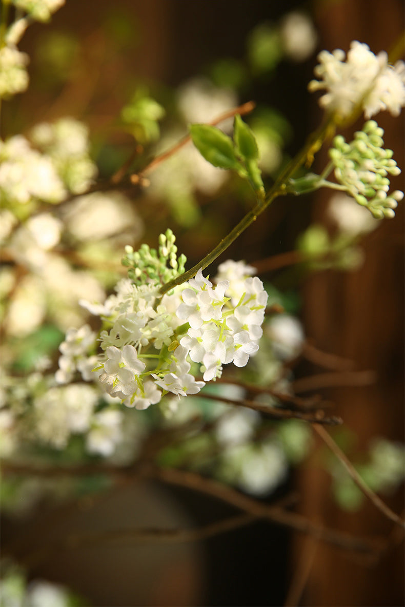 Faux Snow Willow Branch - Tall Flowering Stem for Vase Decor - 39"